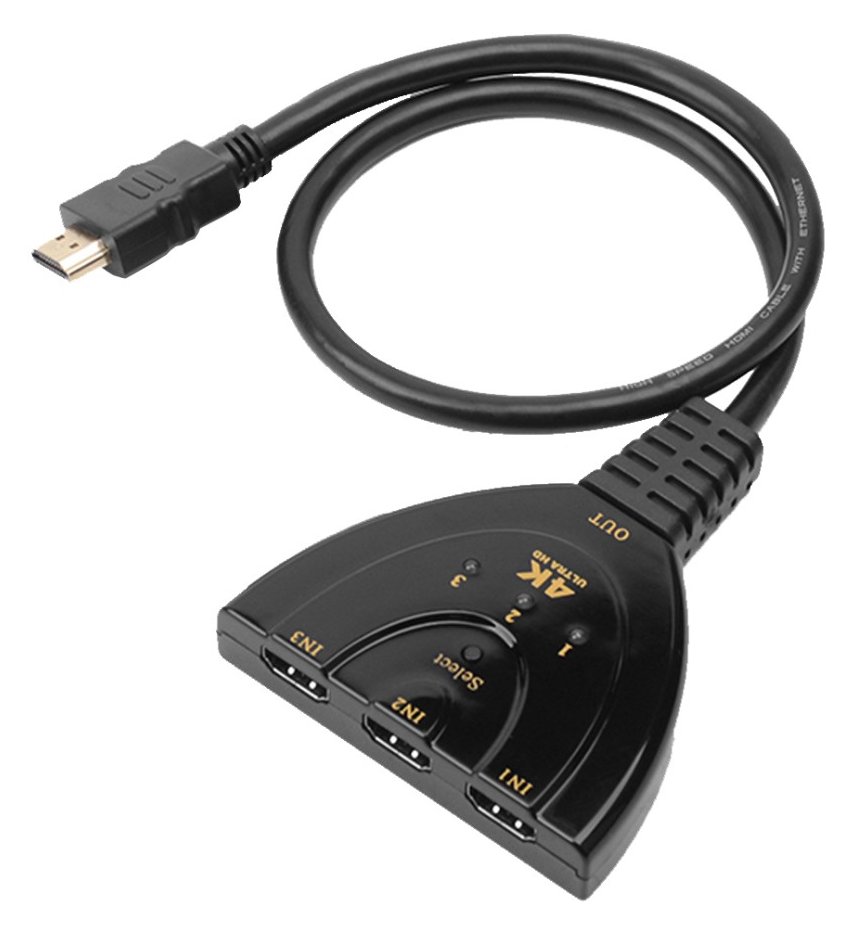 Techly IDATA HDMI-3F30 - HDMI - 1.4b - Schwarz - 30 Hz - 2160p - 3,4 Gbit/s