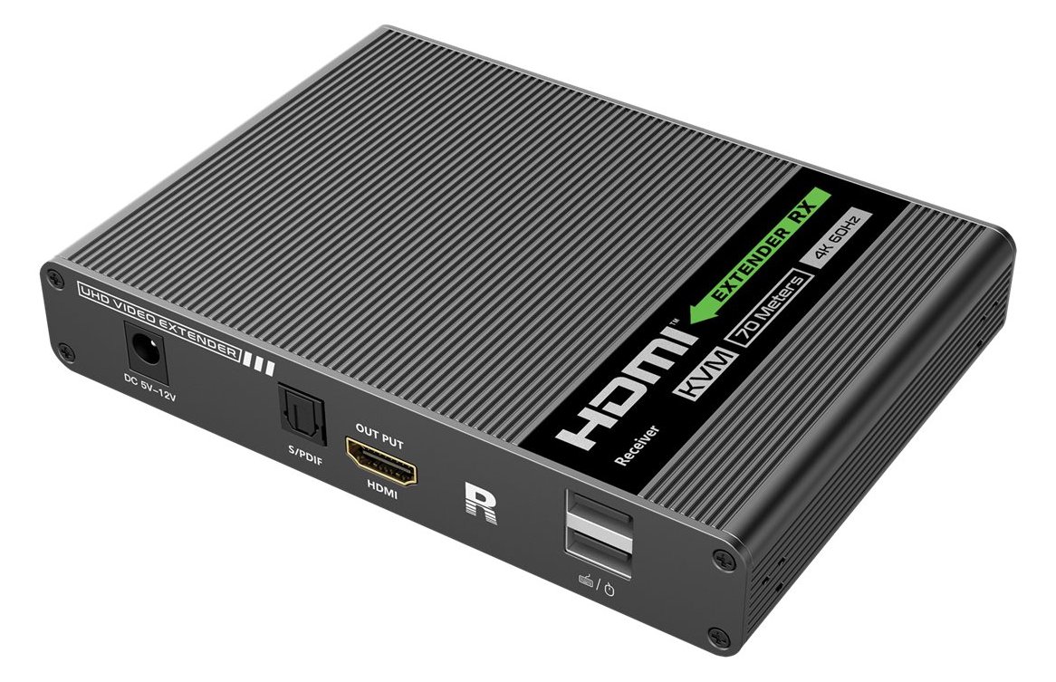 Techly IDATA HDMI-KVM67 - Sender und Empfänger - Kabelgebunden - 70 m - Cat6 - Cat6a - Cat7 - 4096 x 2160 Pixel - 60 Hz