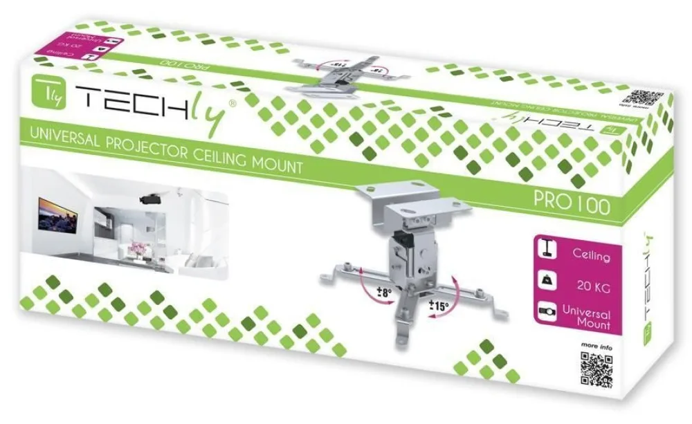 Techly Klammer - für Projektor - Stahl - Silber, Ansicht 3