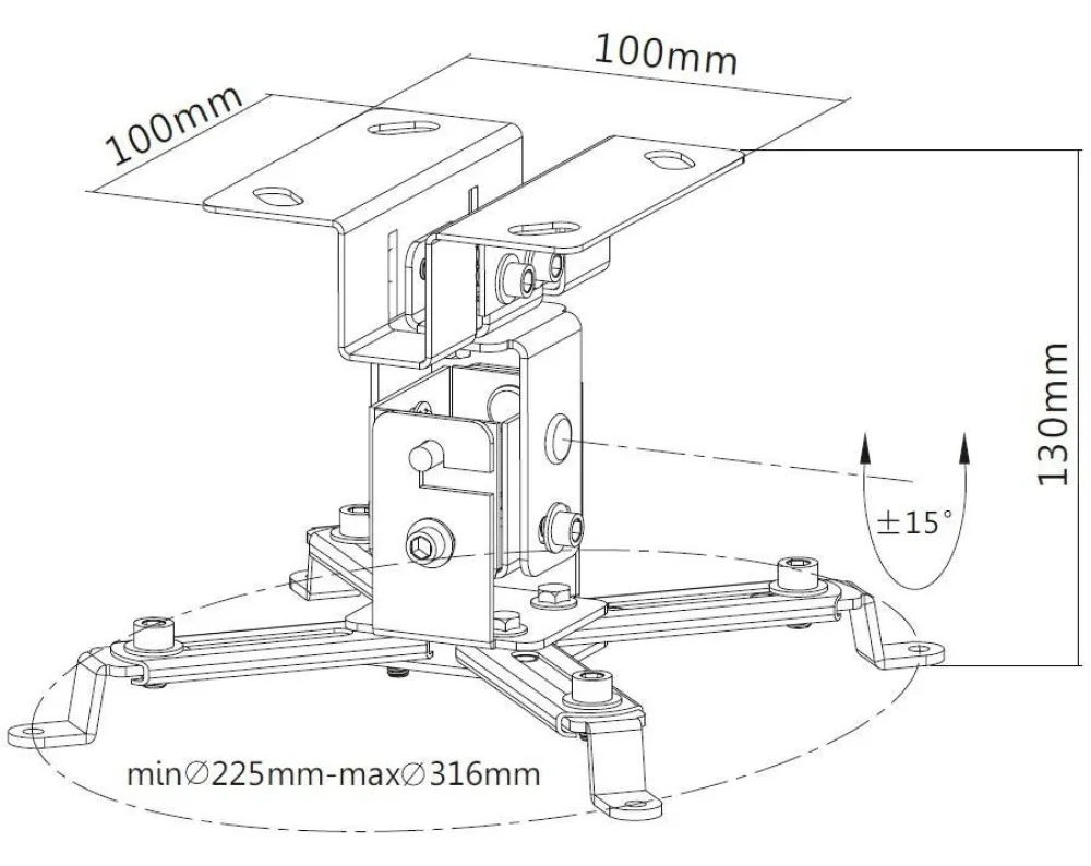 Techly Klammer - für Projektor - Stahl - Silber, Ansicht 4