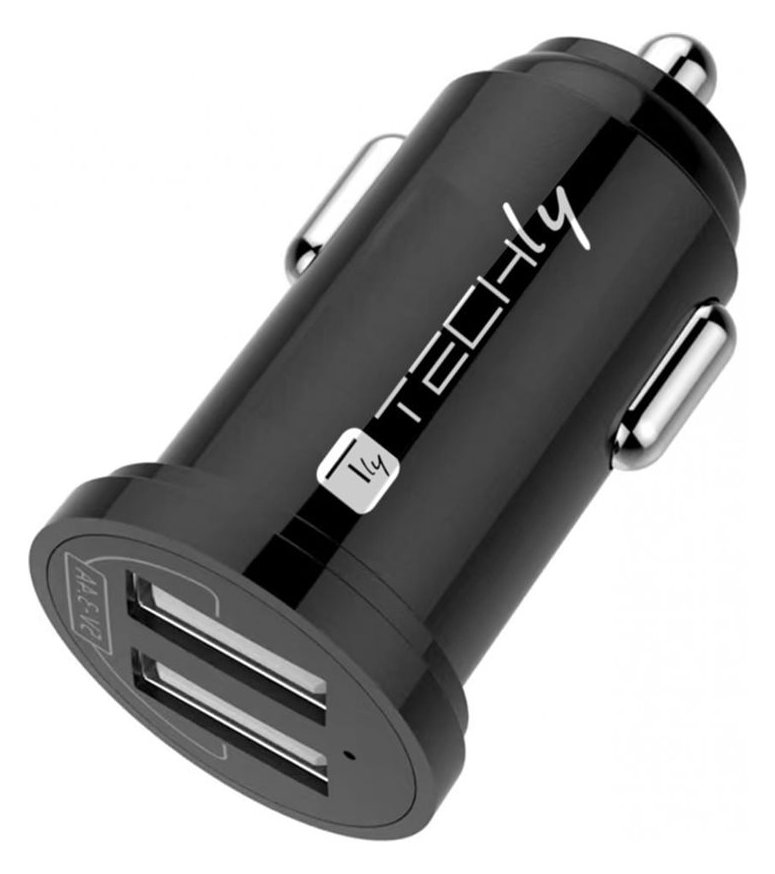 Techly Mini Car Charger 2 USB-A Ports 24W / 4.8A Juodas