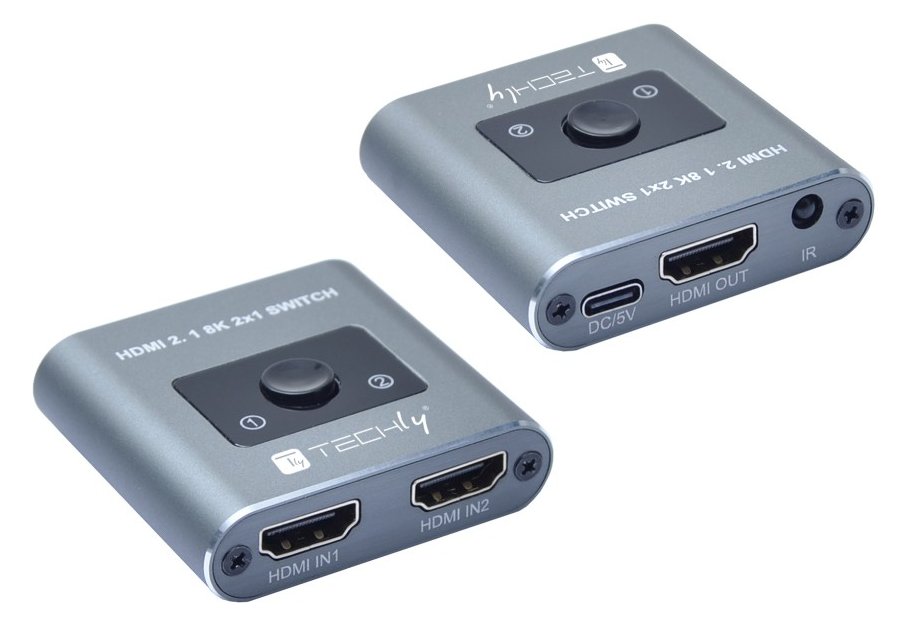 Techly Switch HDMI 2.1 2x1 8K - Switch - 48 Gbps
