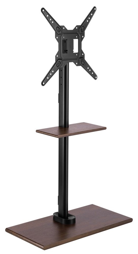Techly TV Standfuß fuer LCD/LED/Plasma TV 23-55 mit einer Ablage Holzdesign
