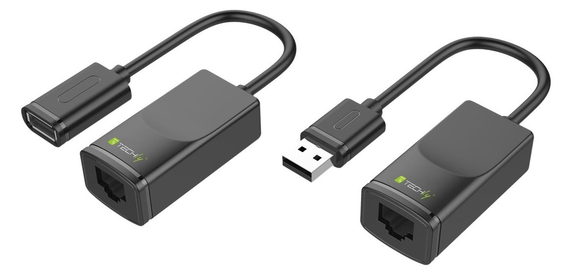 Techly USB extender on Cat.5E/6 60m cable - USB-Erweiterung