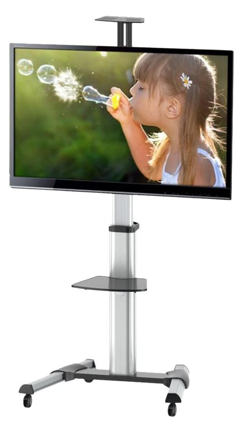 Techly Wagen - für Flachbildschirm - Silber - Bildschirmgröße: 94-177.8 cm (37-70)