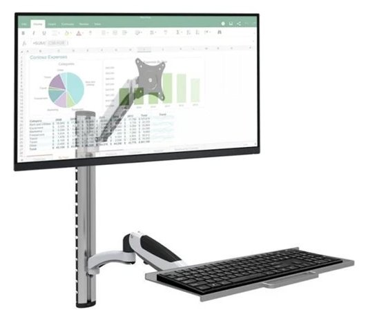 Techly Wandhalterung für 15-27 mit flexibler Tastaturablage und Arm