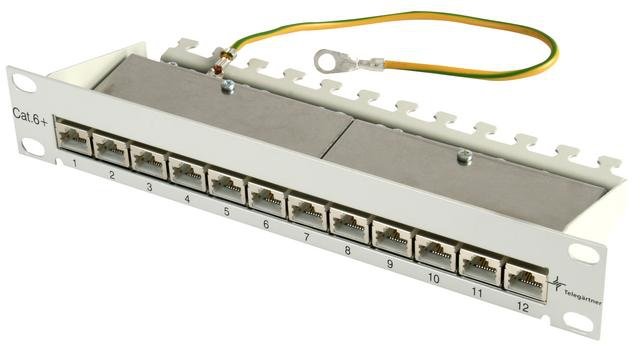 Telegärtner Karl Gärtner 10 Patch Panel\>255 mm\< MPP12-HS KCat.6a 1HE RAL7035 100007002 - Patch-Panel