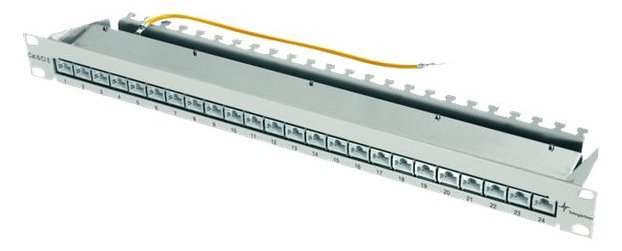 Telegärtner Karl Gärtner MPP24-HS K - Patch Panel - CAT 6a - STP - RJ-45 X 24 - Hellgrau, RAL 7035 - 48.3 cm
