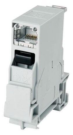 Telegärtner Karl Gärtner STX - DIN-Ausgang für Schienenmontage - CAT 6a - RJ-45 - Hellgrau - T568A