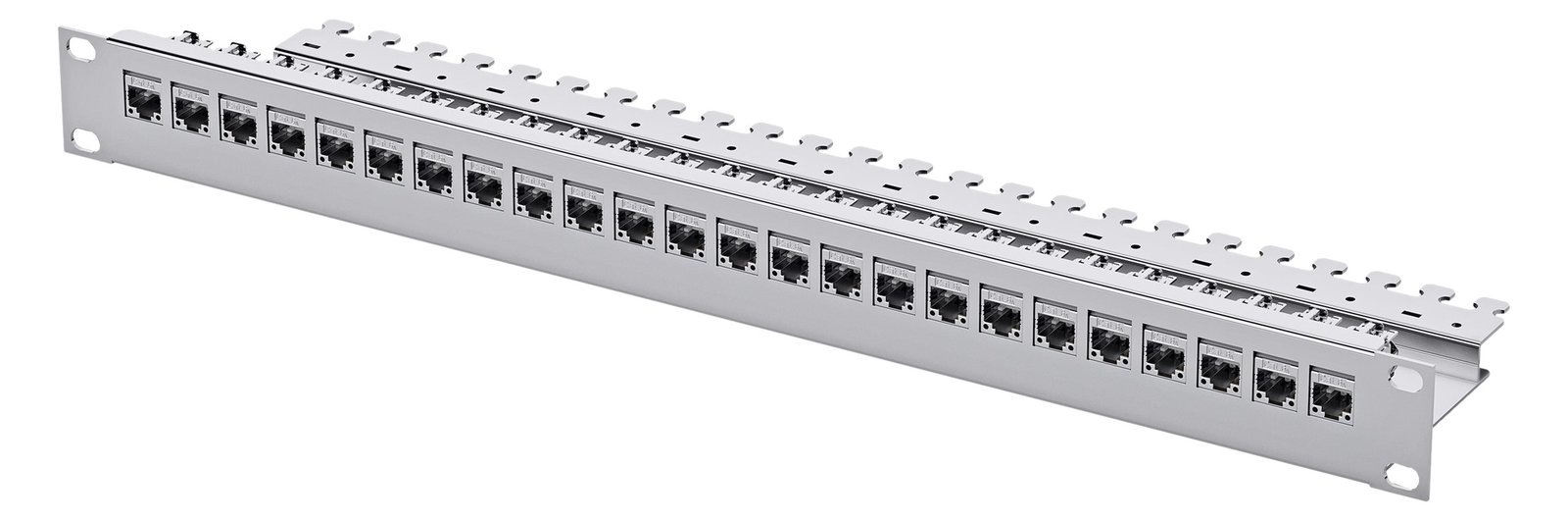Telegärtner Karl Gärtner Telegärtner - Patch Panel - Vorderseite - Rack montierbar - RJ-45 X 24 - Hellgrau, RAL 7035