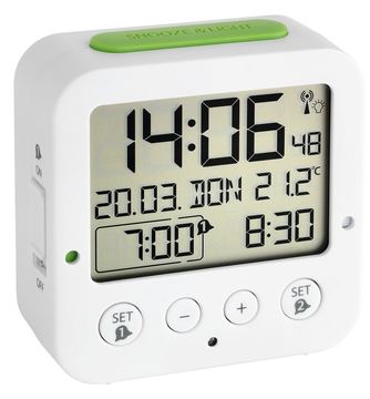 TFA 60.2528.02 - Digitaler Wecker - Weiß - Kunststoff - -10 - 50 °C - LCD - Akku von LumaTech