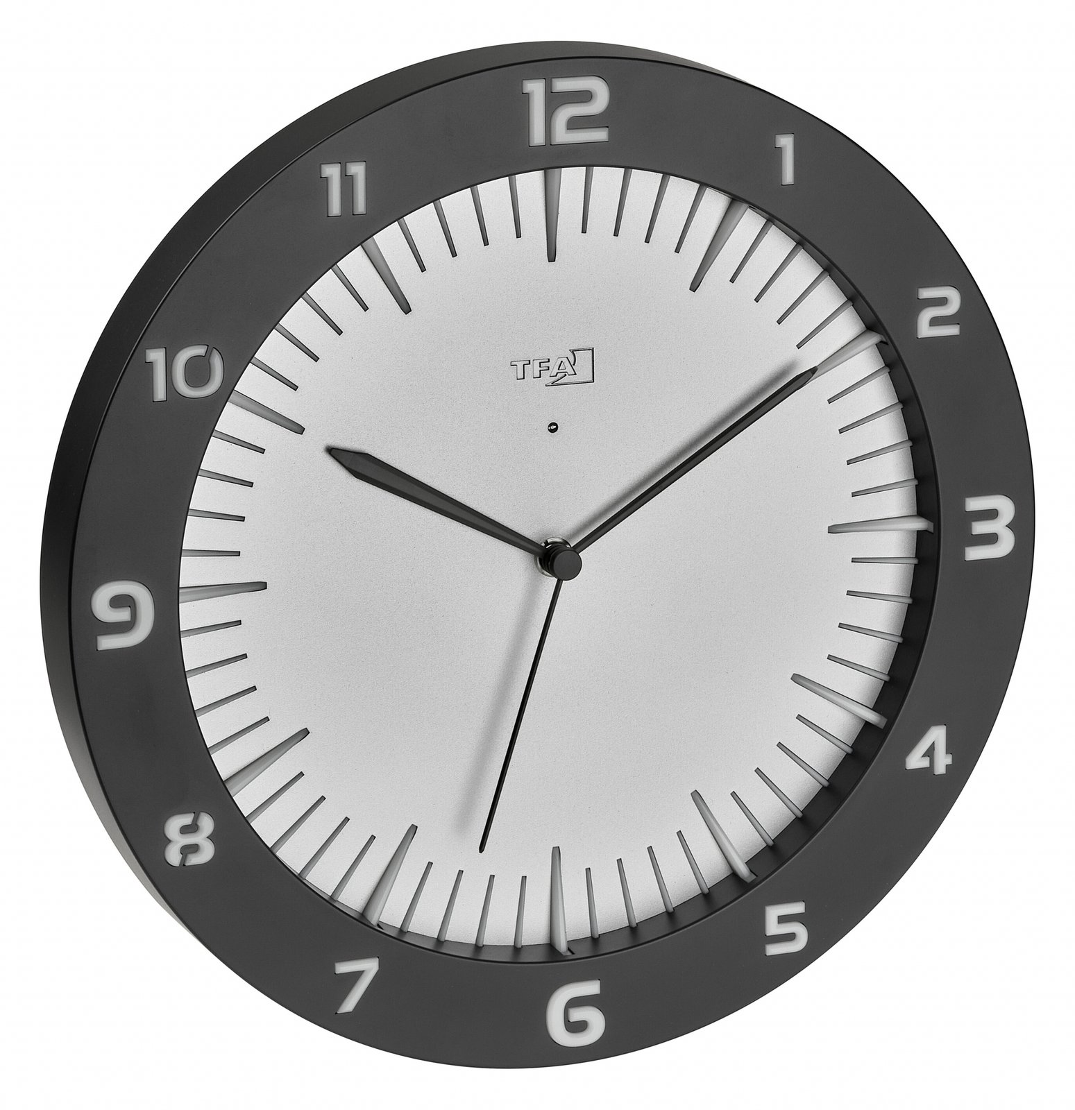 TFA 60.3553.10 Funk Wanduhr 303 mm x 45 mm x 303 mm Grau Großes Display