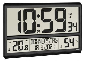TFA 60.4520.01 - Digitale Funk-Wanduhr - Schwarz - Kunststoff - Akku - AA - 360 mm von LumaTech