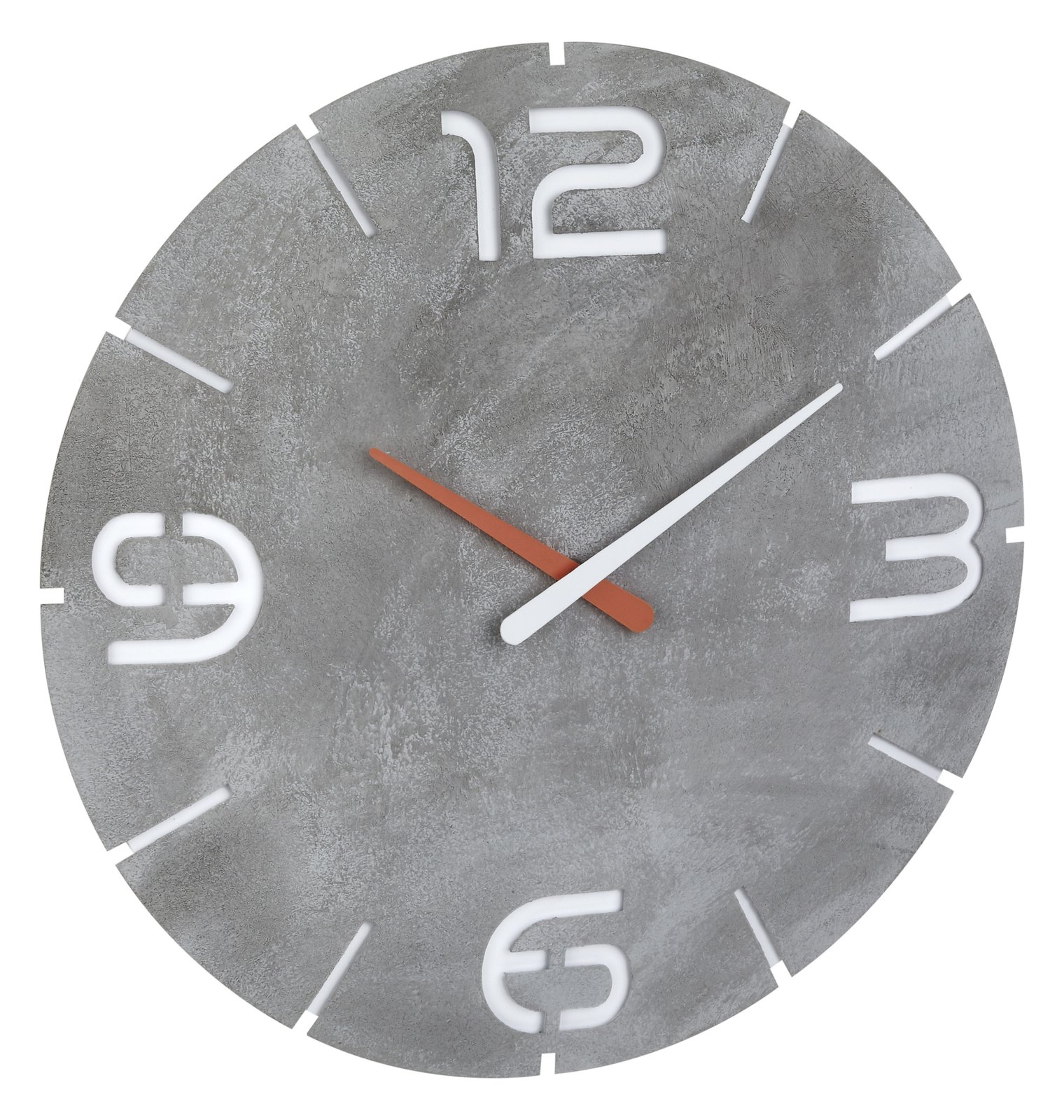 TFA Design Funk-Wanduhr CONTOUR - Wand - Rund - Grau - Weiß - Kunststoff - AA - 1,5 V