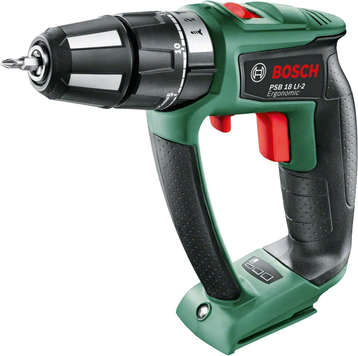 Bosch Home and Garden Bosch Akku Schlagbohrschrauber PSB 18 LI-2 Ergonomic (ohne Akku, 18 Volt System, bürstenloser Motor, im Karton), Grün, 06039B0302
