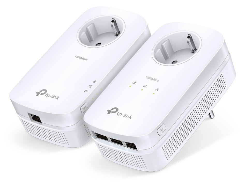 TP-LINK AV1300 - Gigabit Passthrough Starter Kit - Powerline Adapterkit - GigE, HomePlug AV (HPAV)