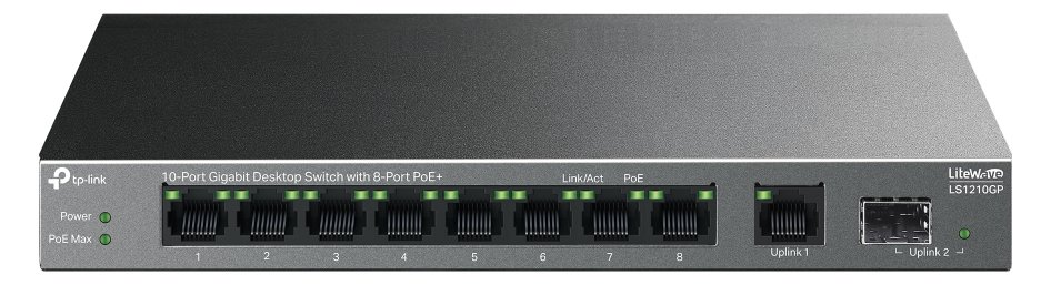 TP-LINK LiteWave LS1210GP V1 - Switch - 8 x 10/100/1000 (PoE+)