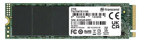 Transcend 115S - SSD - 1 TB - intern - M.2 2280 (doppelseitig)
