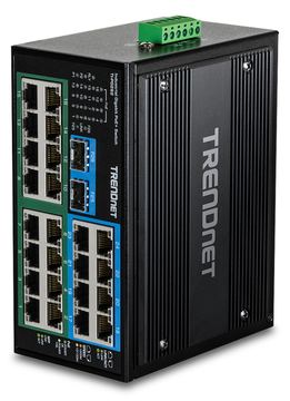 TRENDnet 26-Port Hardened Industrial Gigabit PoE+ DIN-Rail Switch von LumaTech