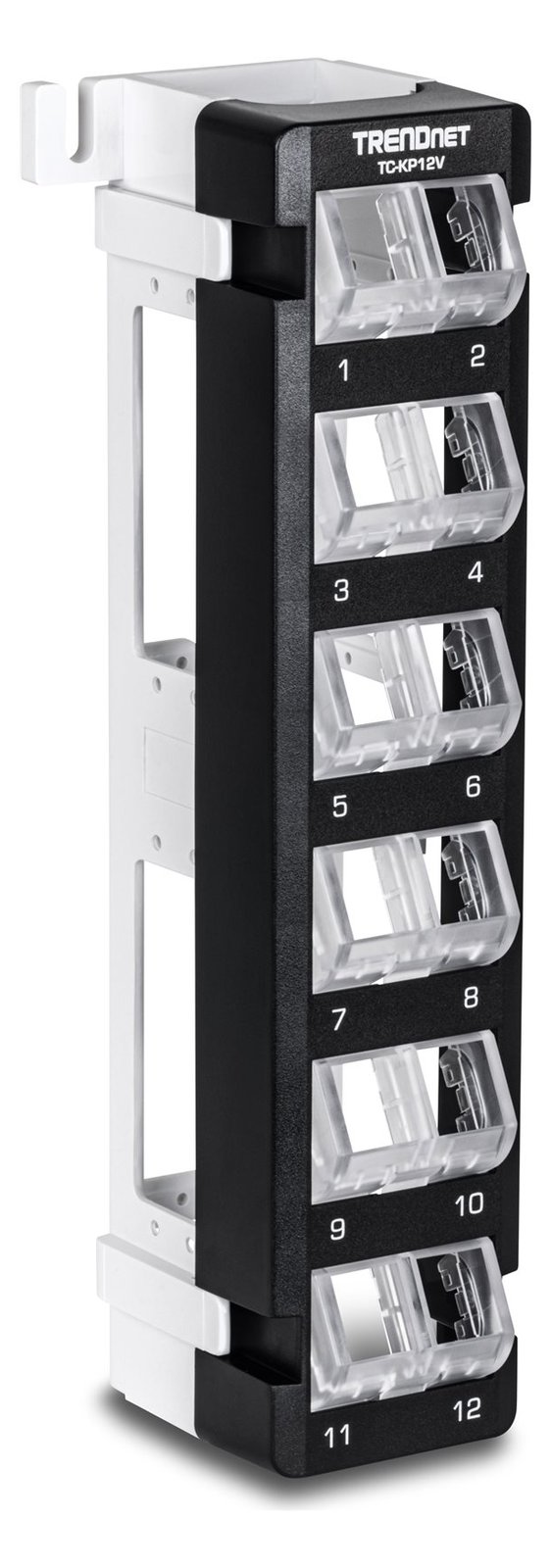 TRENDnet TC-KP12V Keystone Patch Panel 12-Port Blank Angled Wall Mount - Patch-Panel