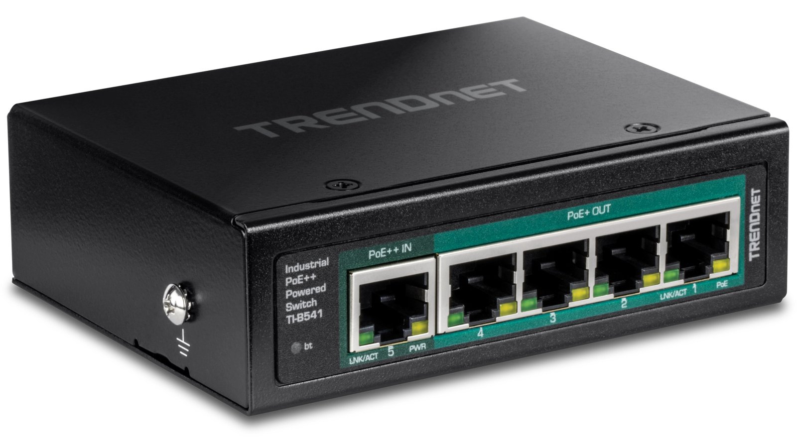 TRENDnet TI-B541 - Switch - industriell, mit PoE Pass-Through - 1 x 10/100/1000 (PoE++ Eingang)
