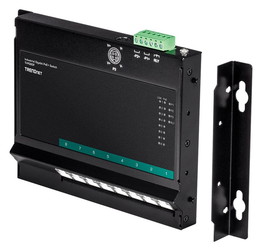 TRENDnet TI-PG80F - Industrial - Switch - unmanaged - 8 x 10/100/1000 (PoE+)