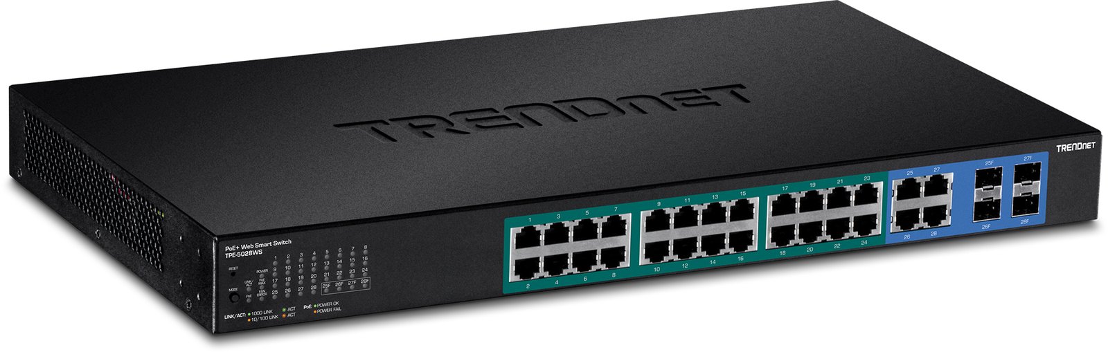 TRENDnet TPE 5028WS - Switch - Smart - 24 x 10/100/1000 (PoE+)