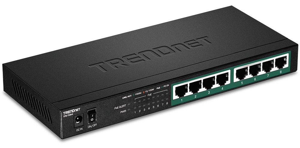 TRENDnet TPE TG84 - Switch - 8 x 10/100/1000 (PoE+)