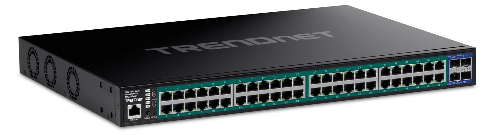 TRENDnet TPE-3524SF - Switch - 52 Ports, Web - L2+ - Smart - 48 x 10/100/1000 (PoE+)