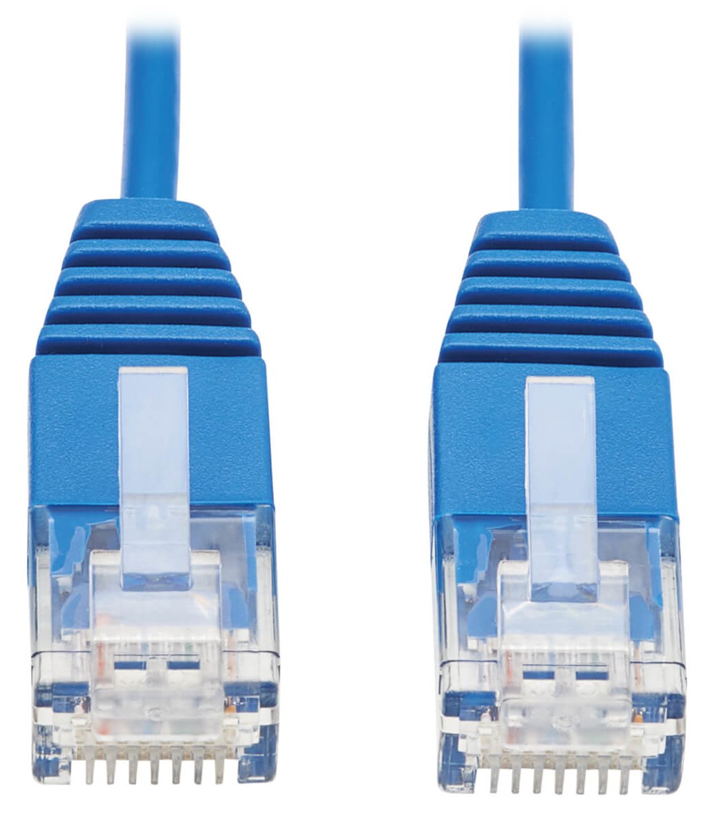 Tripp Cat6 Gigabit Ethernet Cable Molded Ultra-Slim RJ45 M/M Blue 1ft - Netzwerkkabel - RJ-45 (M)