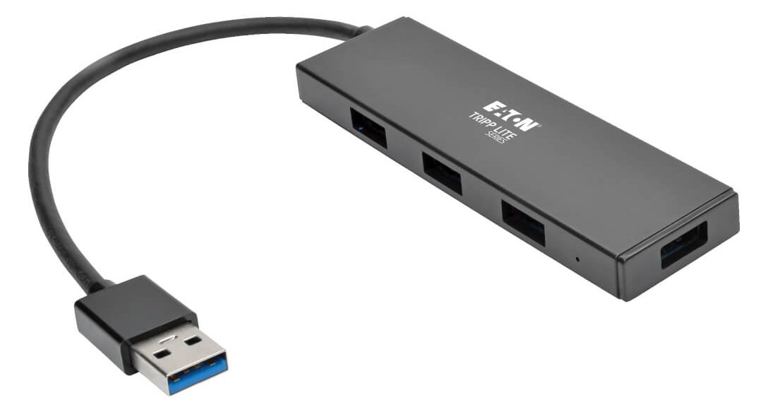 Tripp Eaton Tripp Lite series 4-Port Portable Slim USB 3.0 Superspeed Hub w/ Built In Cable