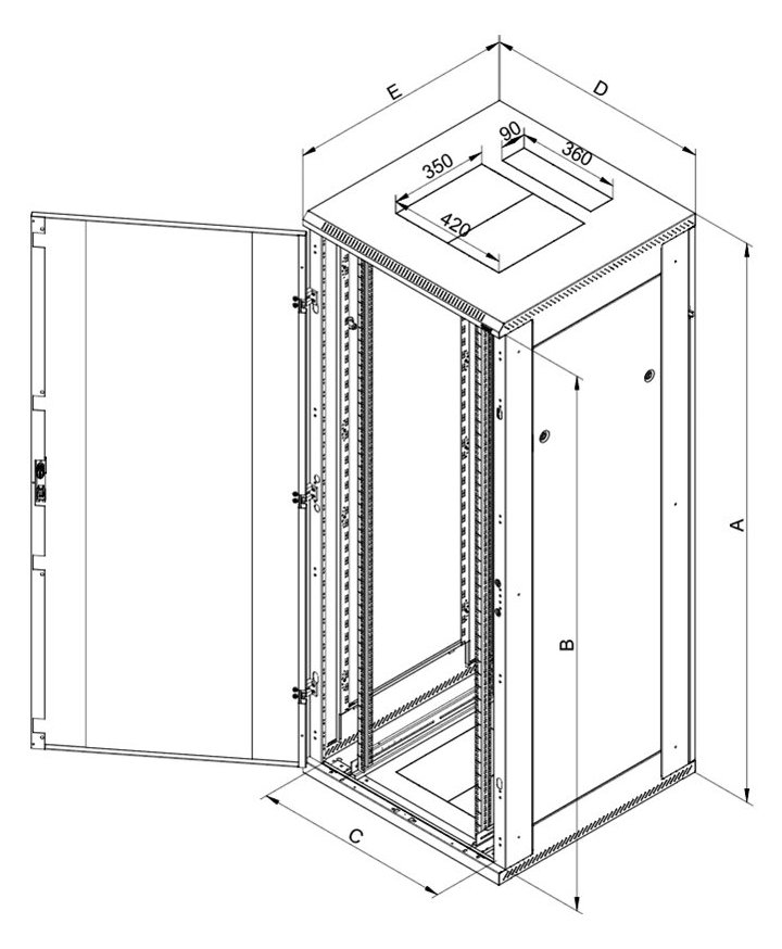 TRITON RMA N - Schrank Netzwerkschrank - freistehend - Hellgrau, RAL 7035 - 22U - 48.3 cm (19)
