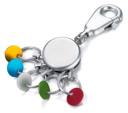 Troika KYR61-MC - Schlüsselkarabinerhaken - Mehrfarbig - Messing - Metall - Abbildung - 25 mm - 98 mm