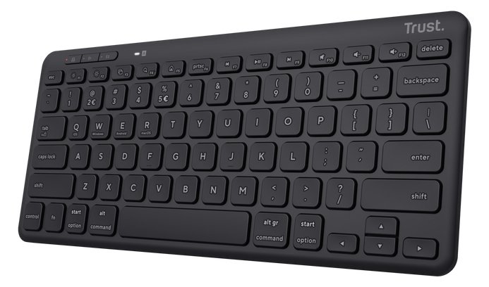 Trust Lyra - Tastatur - kompakt - USB, Bluetooth, 2.4 GHz - TL: Deutsch, QWERTZ