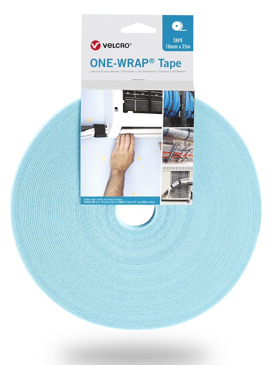 VELCRO One Wrap Band 25m 10mm Aqua VEL-OW64110