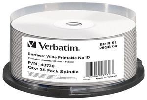 Verbatim 25 x BD-R - 25 GB 6x - breite bedruckbare Oberfläche von LumaTech