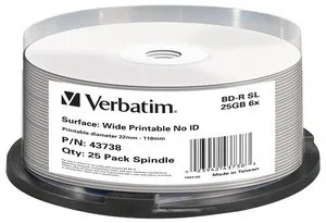 Verbatim 25 x BD-R - 25 GB 6x - breite bedruckbare Oberfläche, Ansicht 2