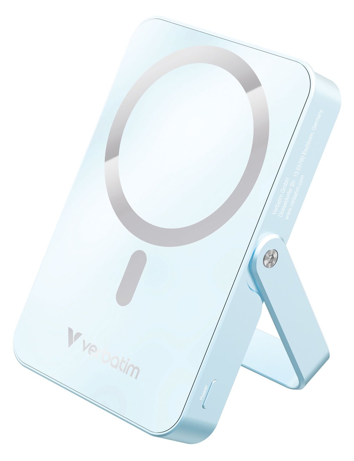 Verbatim Charge 'n' Go - Induktive Power Bank - magnetisch, mit Ständer - Li-Pol - 10000 mAh - 20 Watt - 3 A - Blau