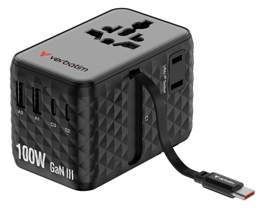 Verbatim Charge´n´ Travel 100W Universal Adapter with