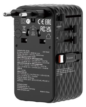Verbatim Charge'n' Travel 70W 2C retractable Universal von LumaTech