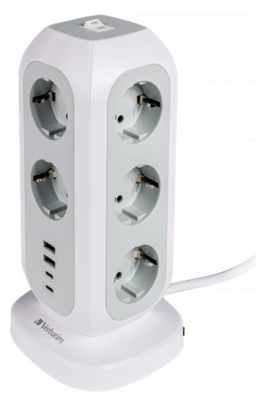 Verbatim EU Power Tower 11 AC with 2 x USB-C 2 USB-A 49547