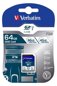 Verbatim PRO - Flash-Speicherkarte - 64 GB - UHS Class 3 / Class10 von LumaTech