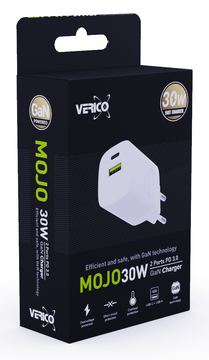 Verico Ladegerät Mojo GaN 30W PD 2-Port USB-A & USB-C WH retail von LumaTech