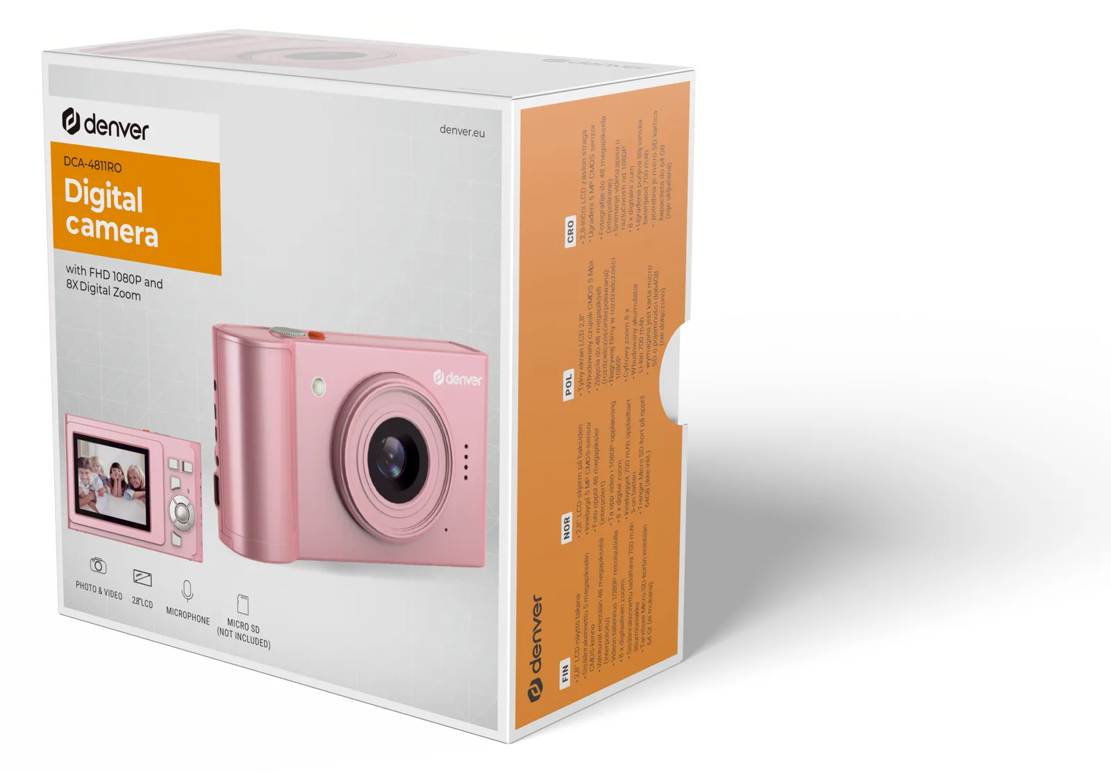 Inter Sales DENVER DCA-4811 - Digitalkamera - Kompaktkamera - 5.0 MPix / 48.0 MP (interpoliert), Ansicht 3