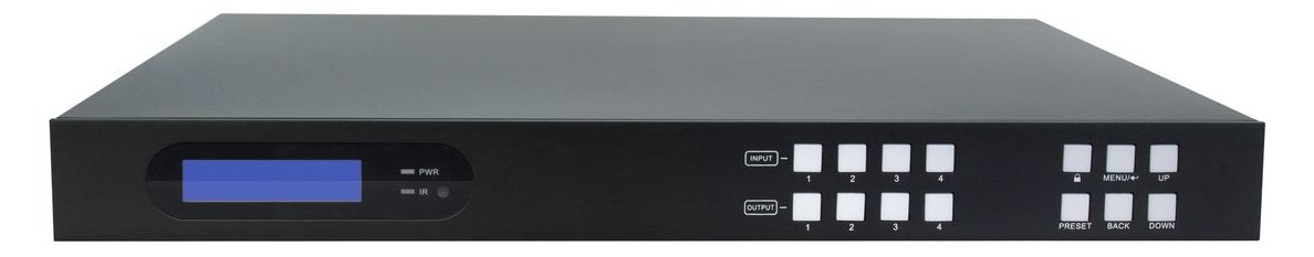 VivoLink VLHDMIMAT4X444 - AV-Matrix-Umschalter - 4096 x 2160 Pixel - 18 Gbit/s - 10,100,1000 Mbit/s - Schnelles Ethernet