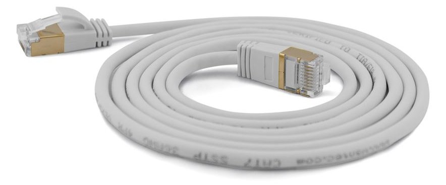 WANTEC Extra dünnes CAT7 SSTP Patchkabel - 0,25 m - Cat7 - S/FTP (S-STP) - RJ-45 - RJ-45 - Grau