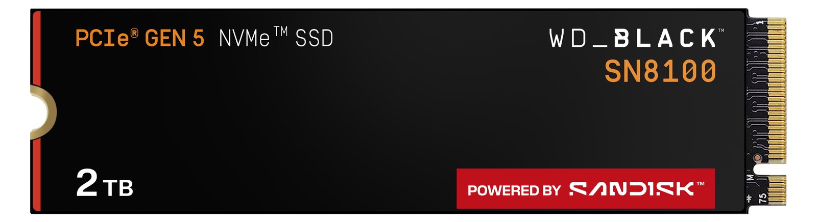WD_BLACK SN8100 WDS200T1X0M-00CMT0 - SSD - verschlüsselt - 2 TB - intern - M.2 2280 - PCI Express 5.0 x4 (NVMe)