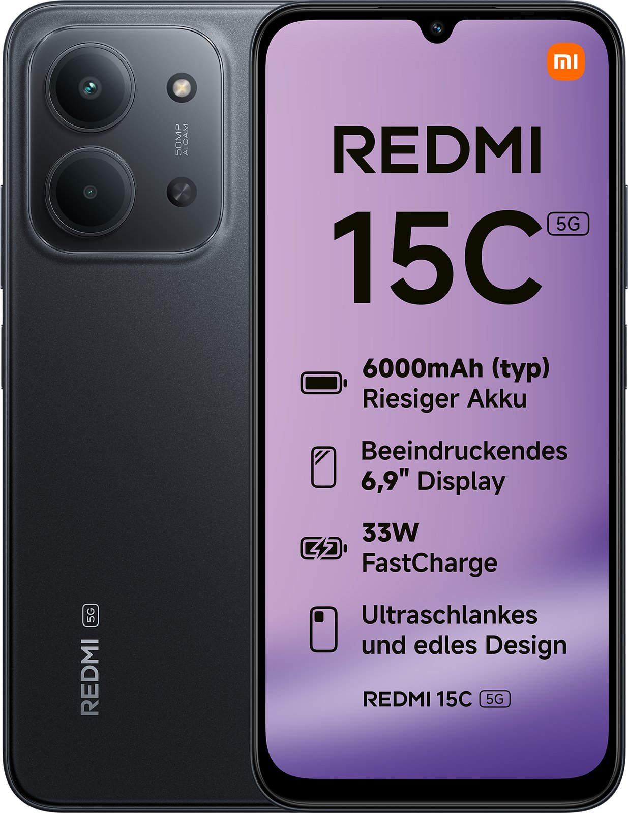 Xiaomi Redmi 15C Dual Sim - Mobiltelefon - 128 GB