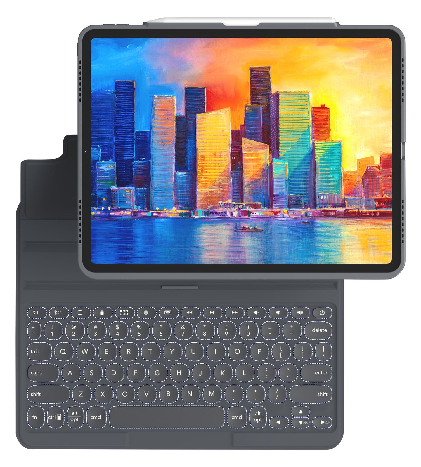 ZAGG Pro Keys - Tastatur und Foliohülle - hintergrundbeleuchtet - Bluetooth für Apple 11 iPad Pro - TL: Deutsch, QWERTZ