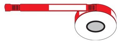 Zebra Z-Band UltraSoft - Klebstoff - weiß, Rot - 25 x 279 mm 1050 Stck. (6 Rolle(n)